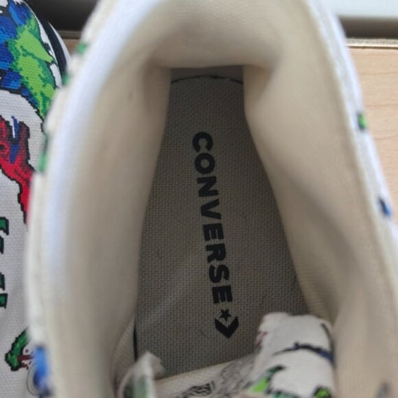 CTAS 4 Hi Top Dinosaurs White Canvas Lace Up Converse Sneakers Shoes Kids - Picture 10 of 14